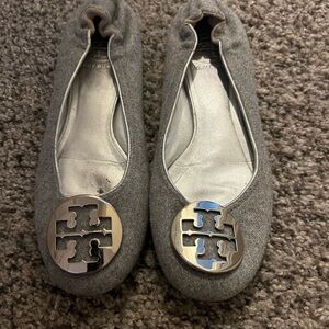 Unique Tory Burch Silver and Gray Loafers—gently loved.
